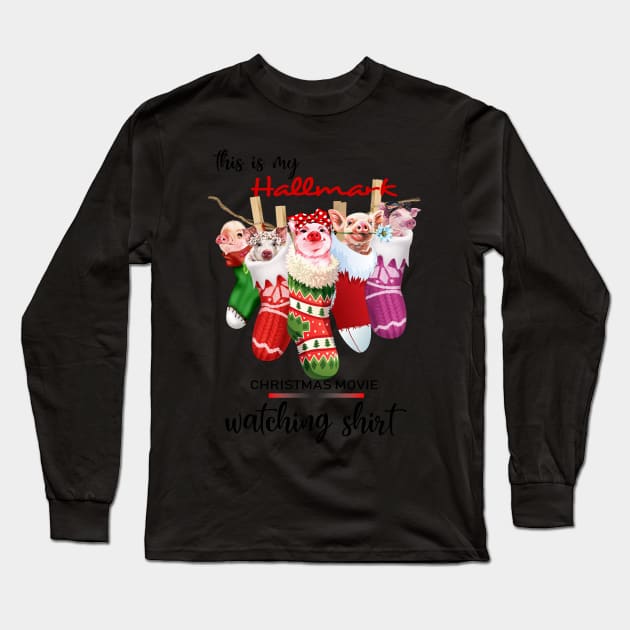 Pig Halllmark Christmast Movie. Long Sleeve T-Shirt by tonydale